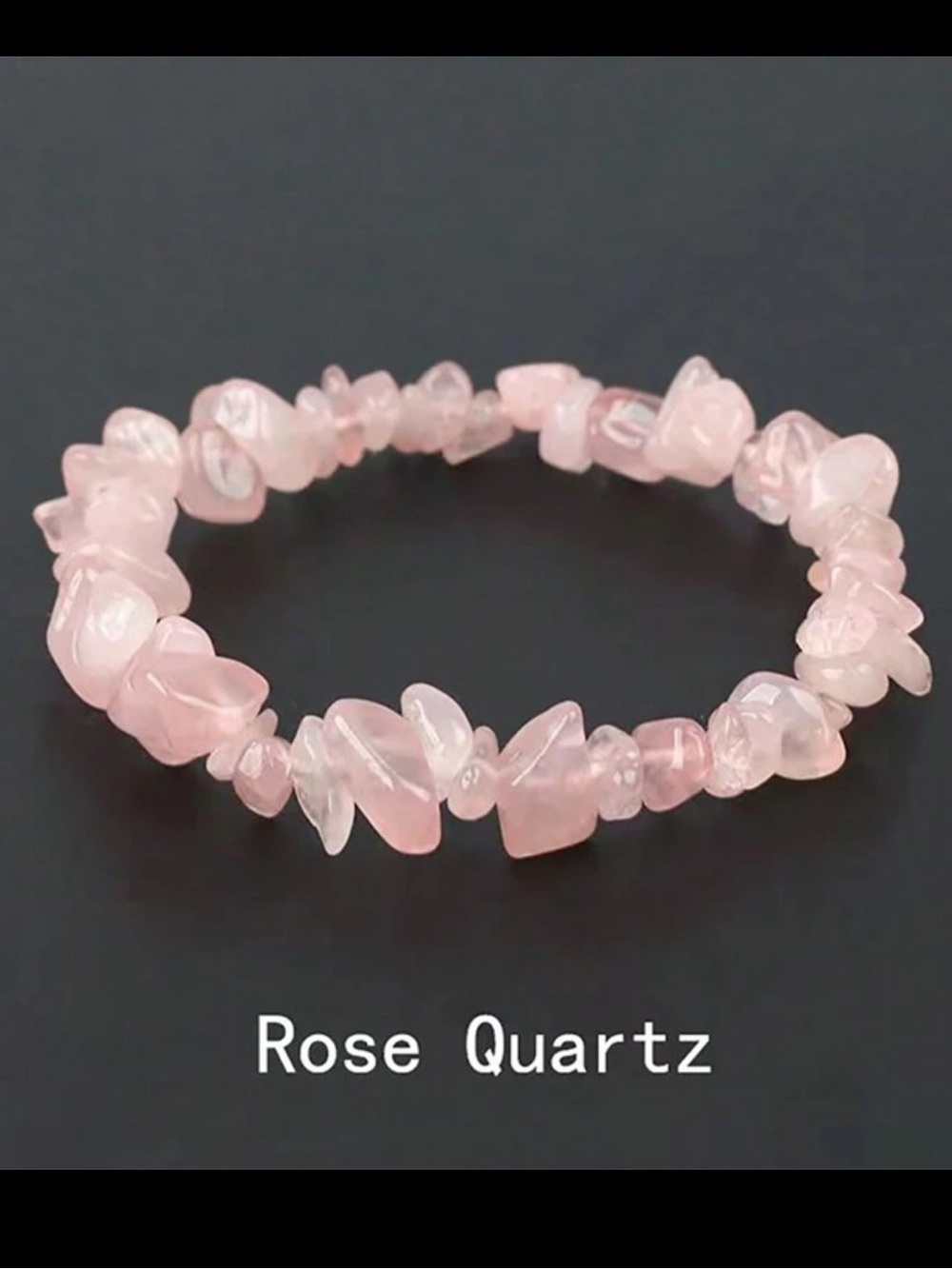 Natural Handmade Rose Quartz Asymmetrical Stones Stretch Bracelet NEW crystals
